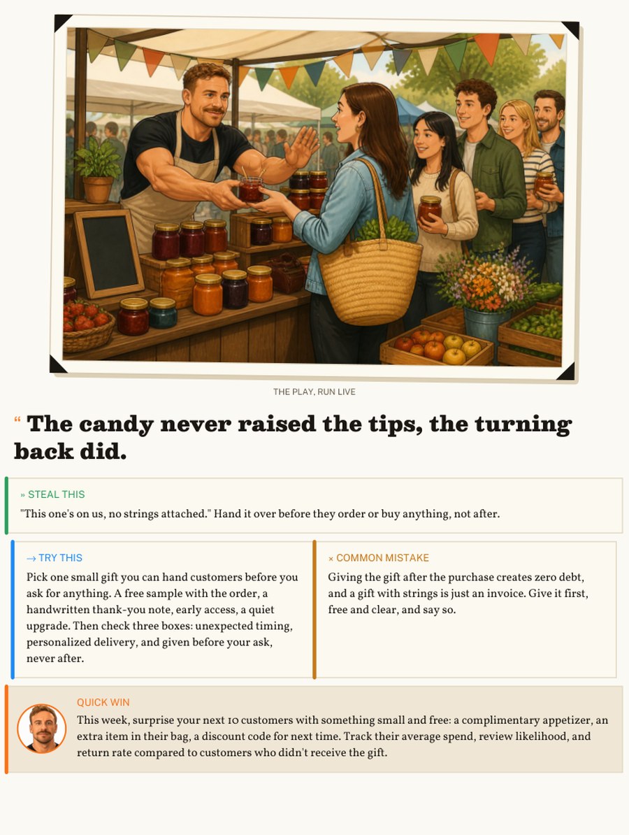 Tactic 1, Reciprocity, page 2: the script, the try-this and the common mistake